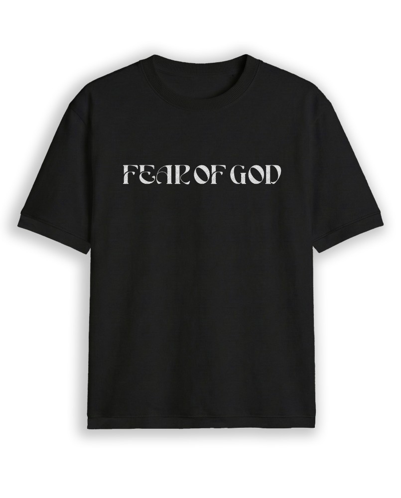Product : Fear of God Typography Unisex Regular Fit T-Shirt Black