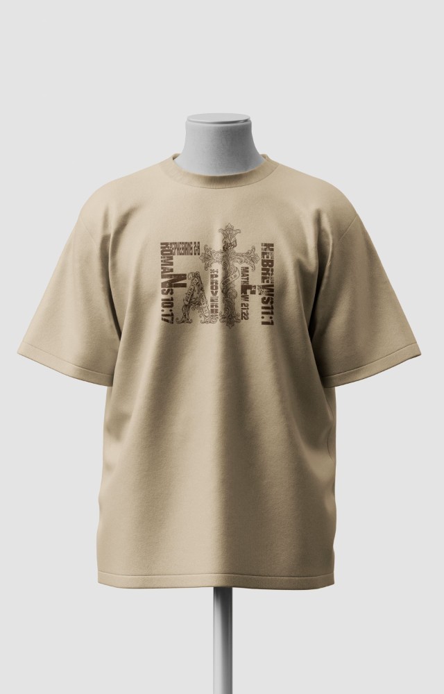 Product : Cross Scripture Tee FAITH round neck t shirt